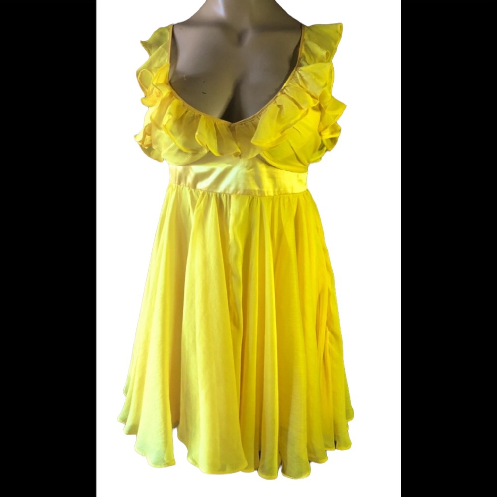 Bright Yellow Frilly Flow Dress